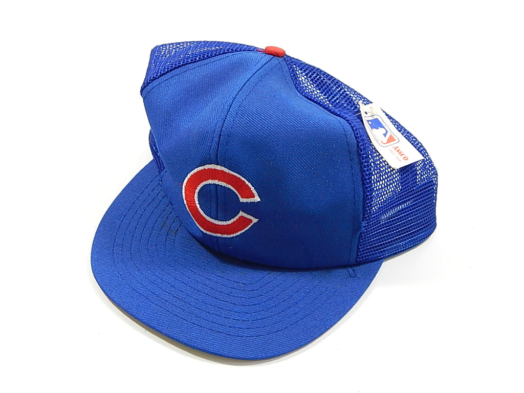 1980's Chicago Cubs Annco Vintage Mesh Deadstock Snapback Hat Cap w/ Tag