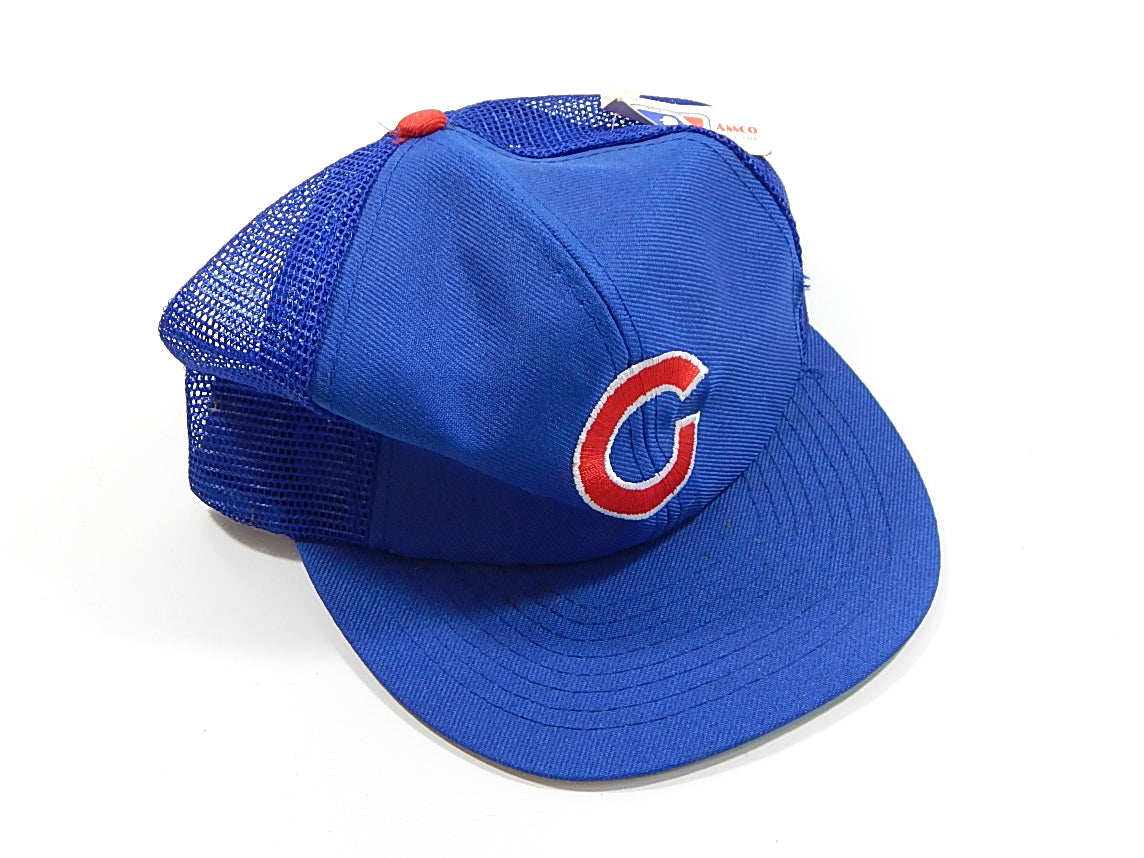 1980's Chicago Cubs Annco Vintage Mesh Deadstock Snapback Hat Cap w/ Tag Pic2
