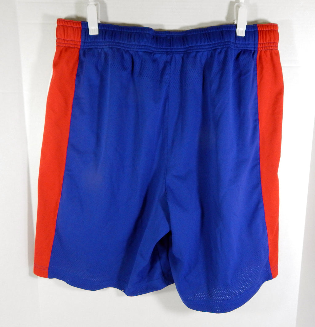 2018-19 Detroit Pistons Game Issued Blue Shorts Pro Cut Nike Icon Ed 42 988S Pic2