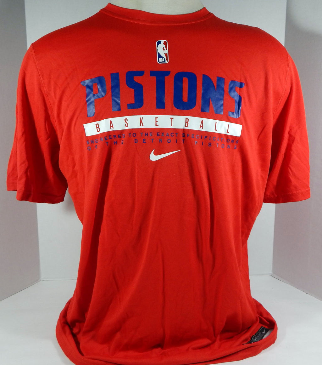 2020-21 Detroit Pistons Team Issued Red Training T-Shirt Nike CV3851-657 XLT 61S