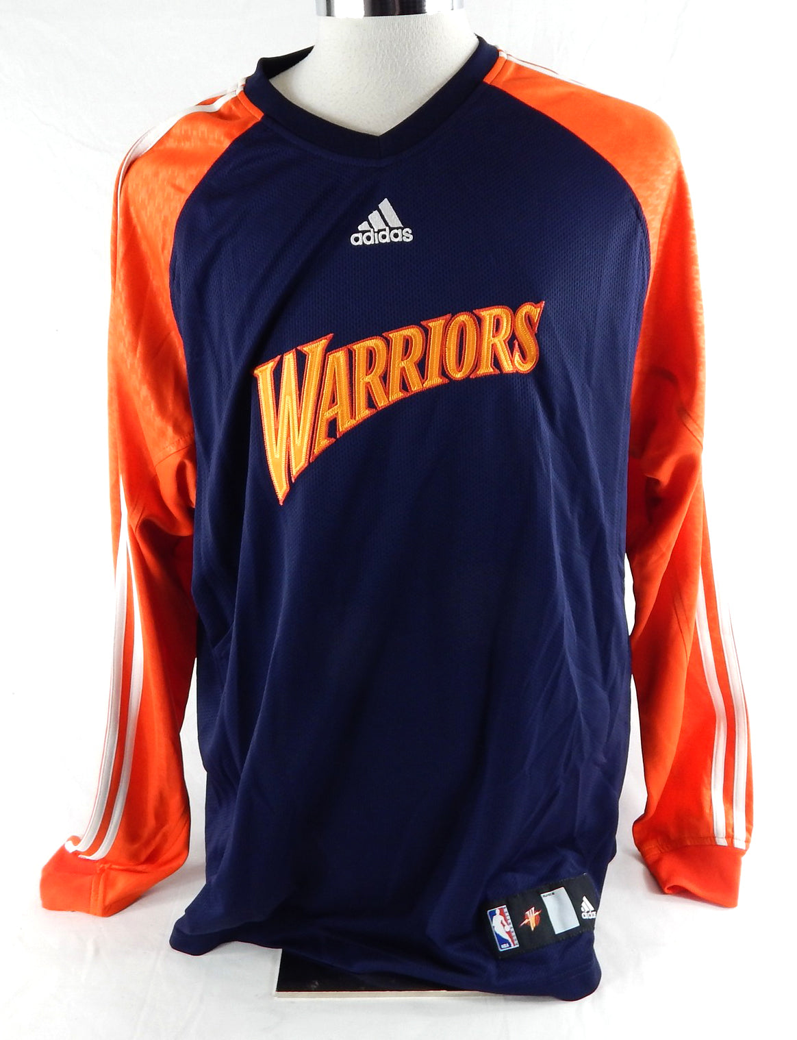 2007-10 Golden State Warriors Game Issued Navy Shooting Shirt L 864