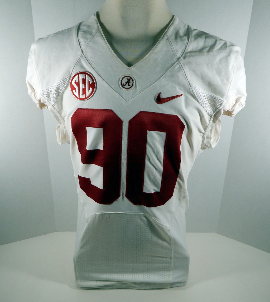 2009-15 Alabama Crimson Tide #90 Game Used White Jersey BAMA00050 Pic2