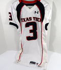 2010 Texas Tech Red Raiders #3 Game Used White Jersey NP Rem 40 02