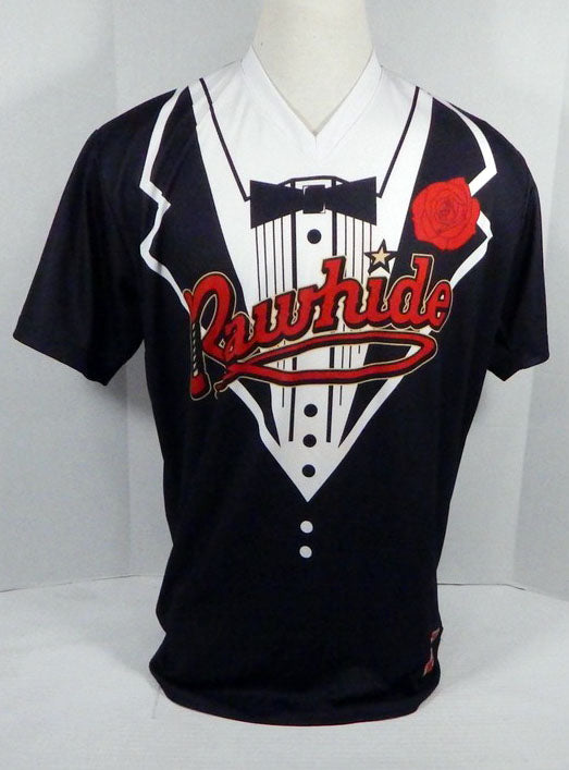 2014-15 Visalia Rawhide Kevin Medrano #4 Game Used Black Jersey Tuxedo Night 103 Pic2