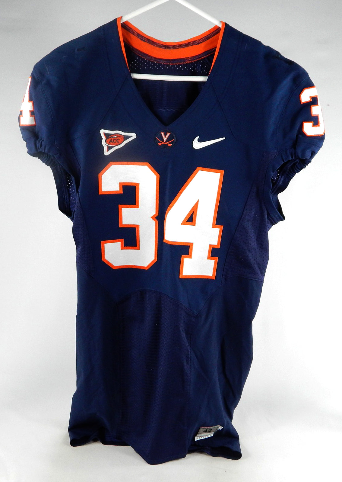 2010-12 Virginia Cavaliers Kwontie Moore #34 Game Used Navy Jersey 42 994 Pic2