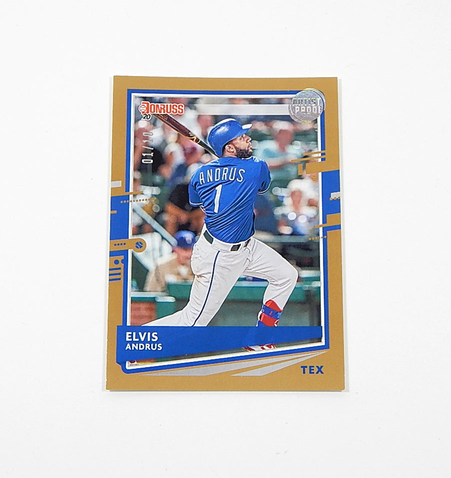 2020 Donruss Artist Proof Elvis Andrus #156 #'d 01/10 Jersey Number