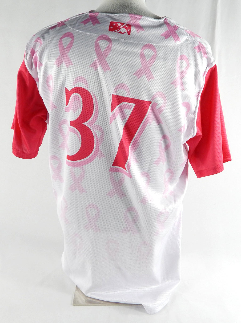2023 Clearwater Threshers #37 Game Used White Jersey Pitch Pink Breast Cancer 0 Pic2