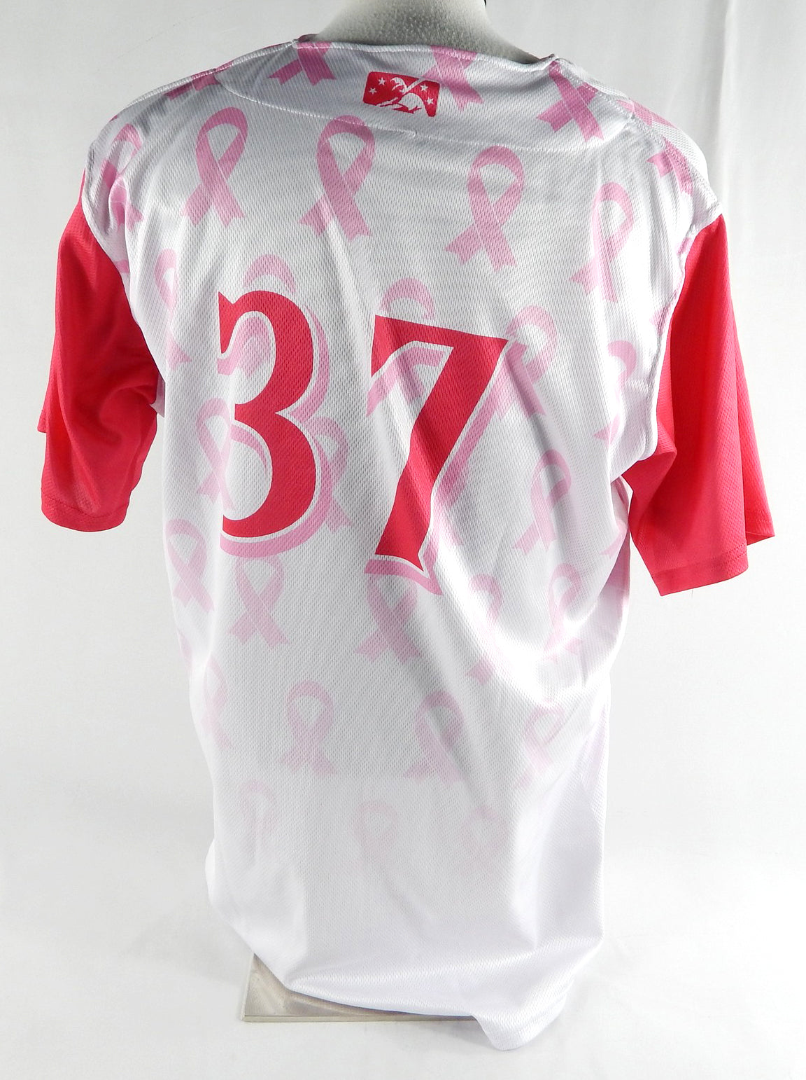 2023 Clearwater Threshers #37 Game Used White Jersey Pitch Pink Breast Cancer 0 Pic2