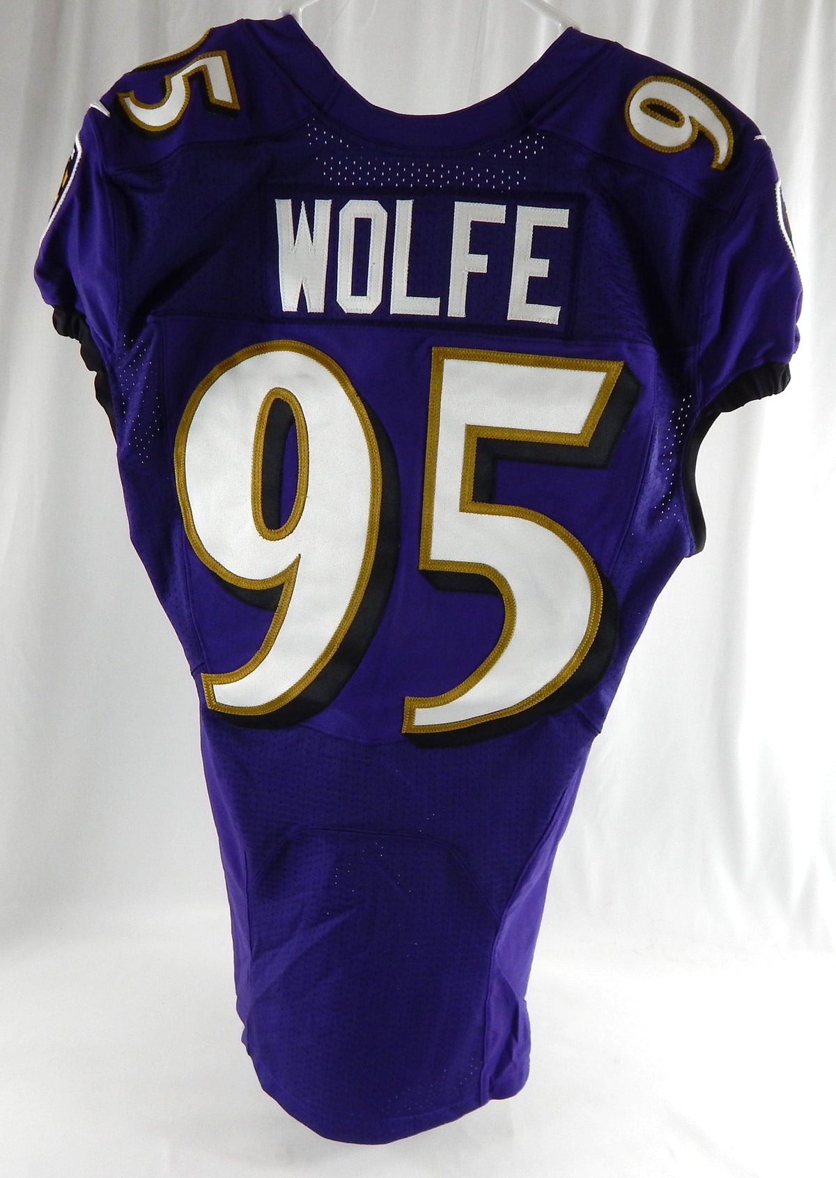 2020 Baltimore Ravens Derek Wolfe #95 Game Issued Purple Jersey 38 567 Pic2