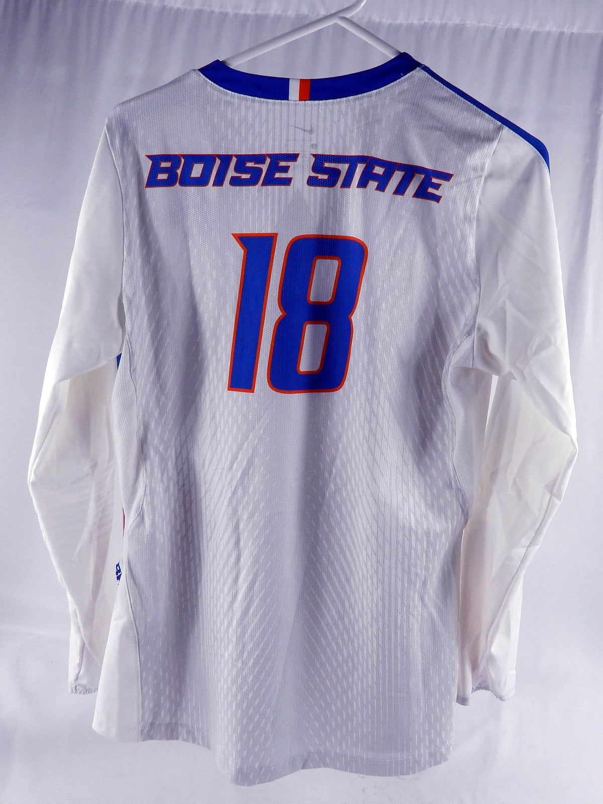 2018 Boise State Broncos #18 Game Used White Jersey Womens Soccer L 041 Pic2