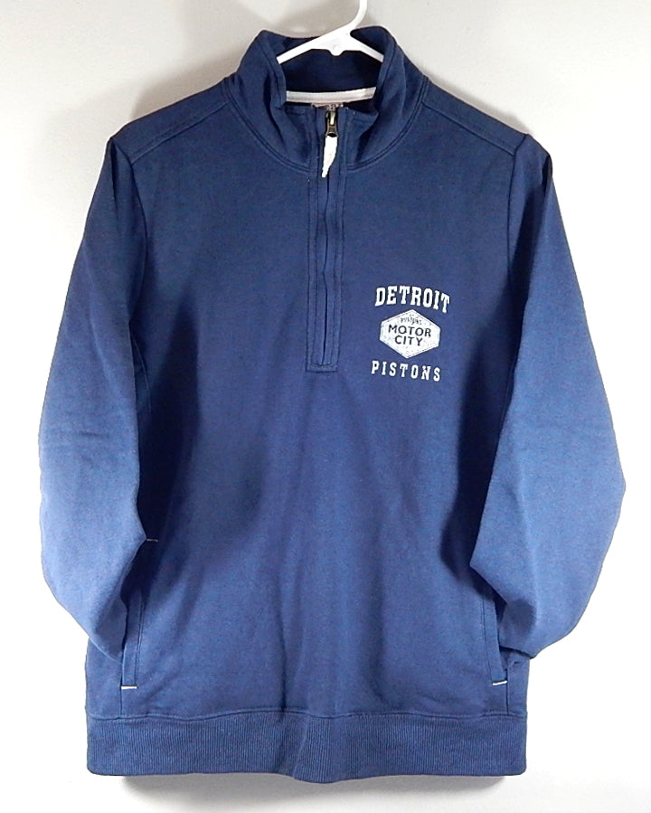 Detroit Pistons Motor City Gear For Sports Half Zip Sweatshirt Ladies S Navy New