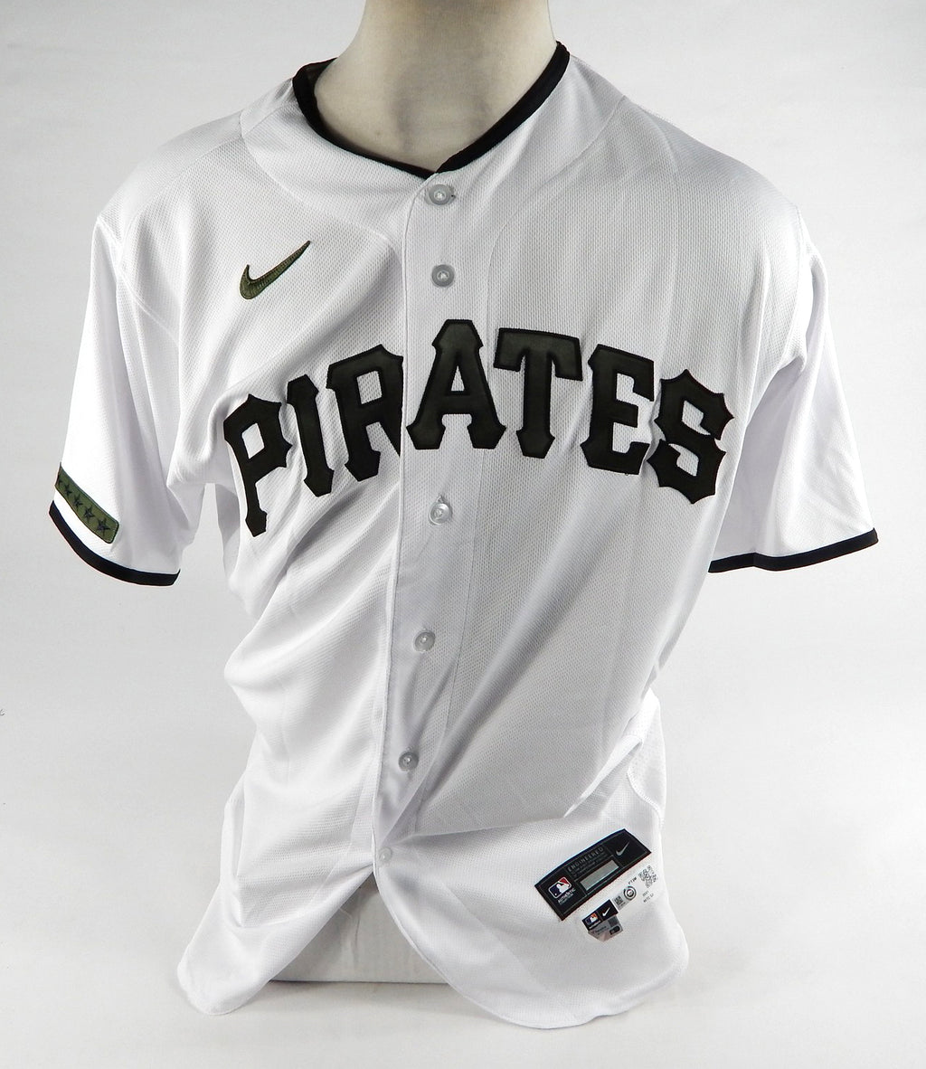 2021 Pittsburgh Pirates Jared Oliva Game Issued White Jersey Memorial Day 46 5 Pic2