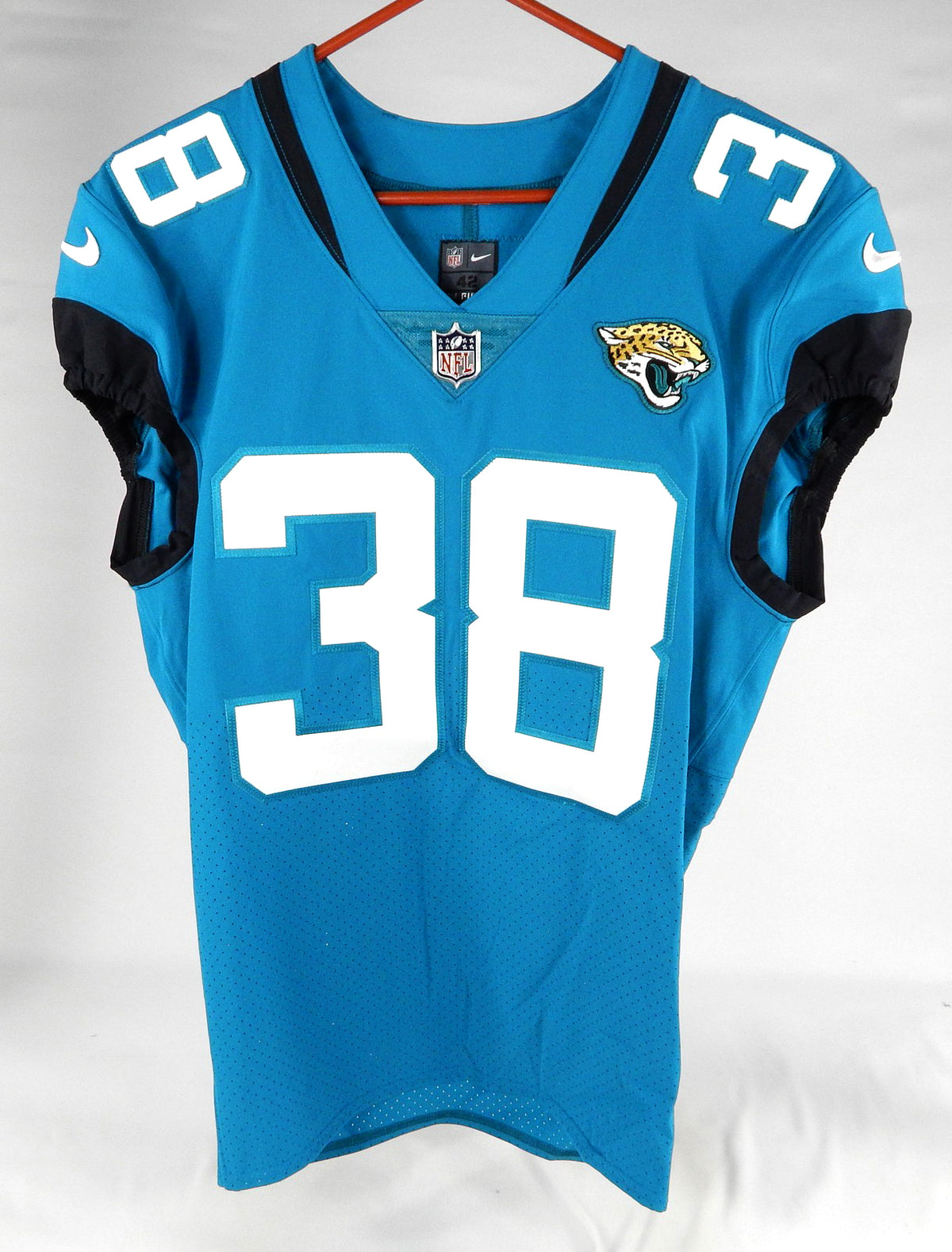 2020 Jacksonville Jaguars #38 Game Issued Blue Jersey Nameplate Removed 42 004