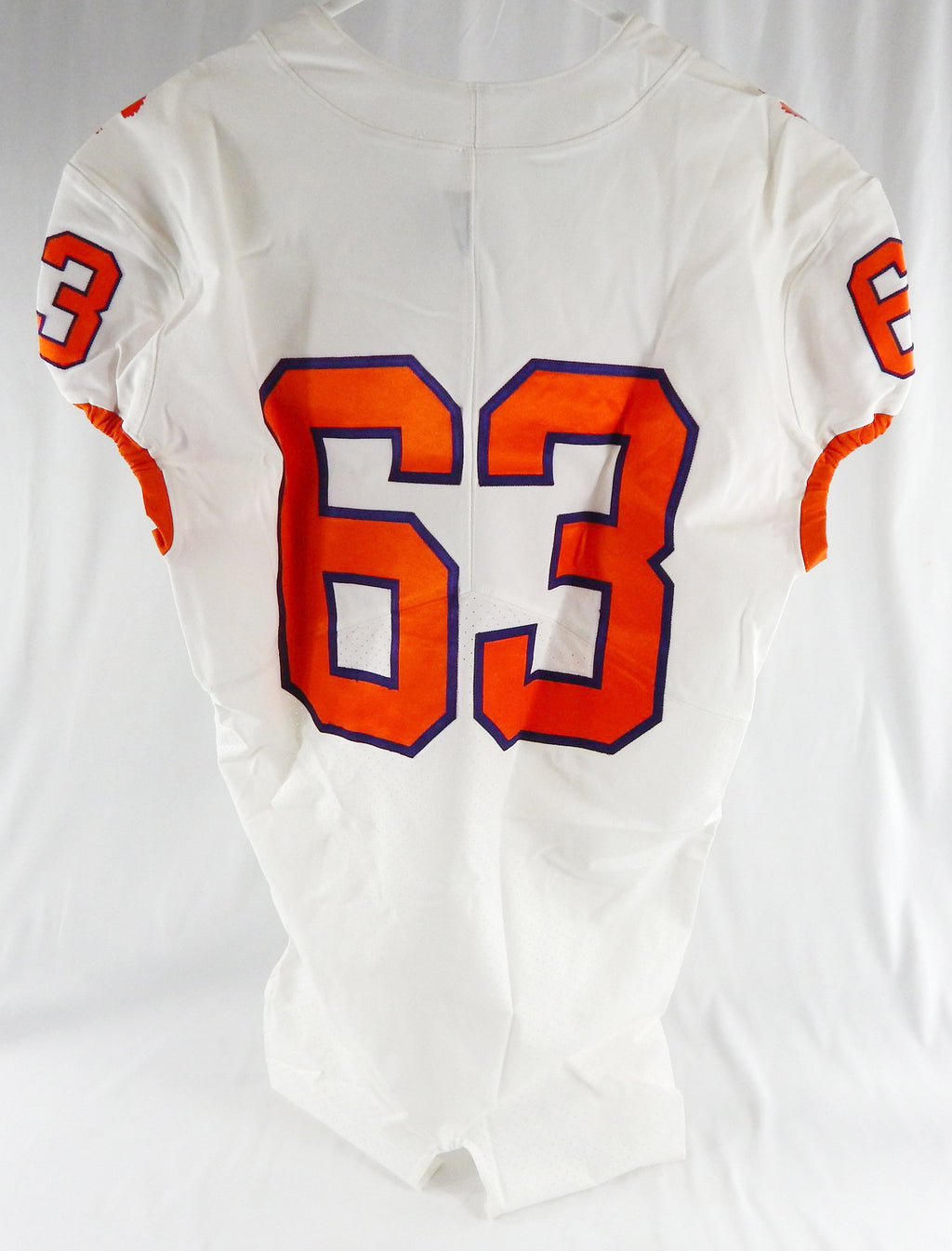 2017-22 Clemson Tigers #63 Game Issued Pos Used White Jersey Football NP R 46 71 Pic2