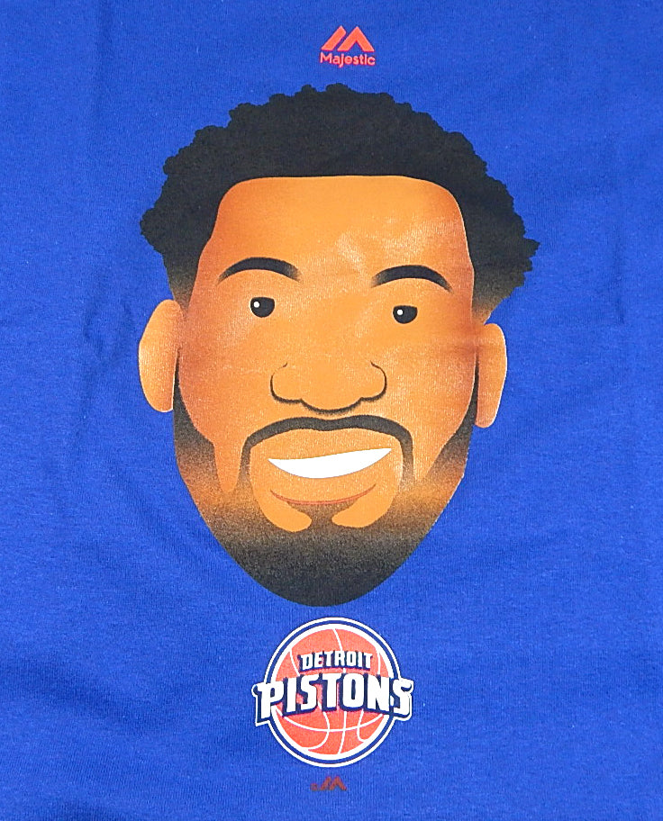 Detroit Pistons Andre Drummond Emoji Majestic NBA Shirt Blue New Adult Large Pic2
