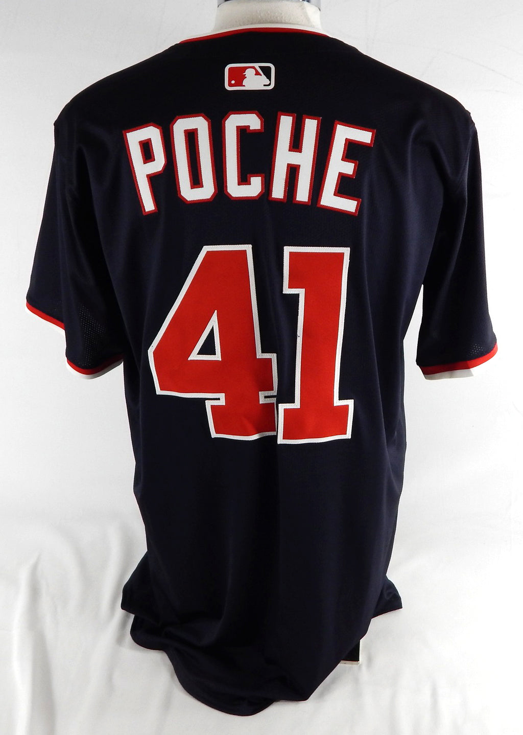 2025 Washington Nationals Colin Poche #41 Game Issued Navy Jersey 46 756 Pic2