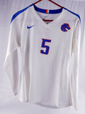 2018 Boise State Broncos #5 Game Used White Jersey Womens Soccer M 043