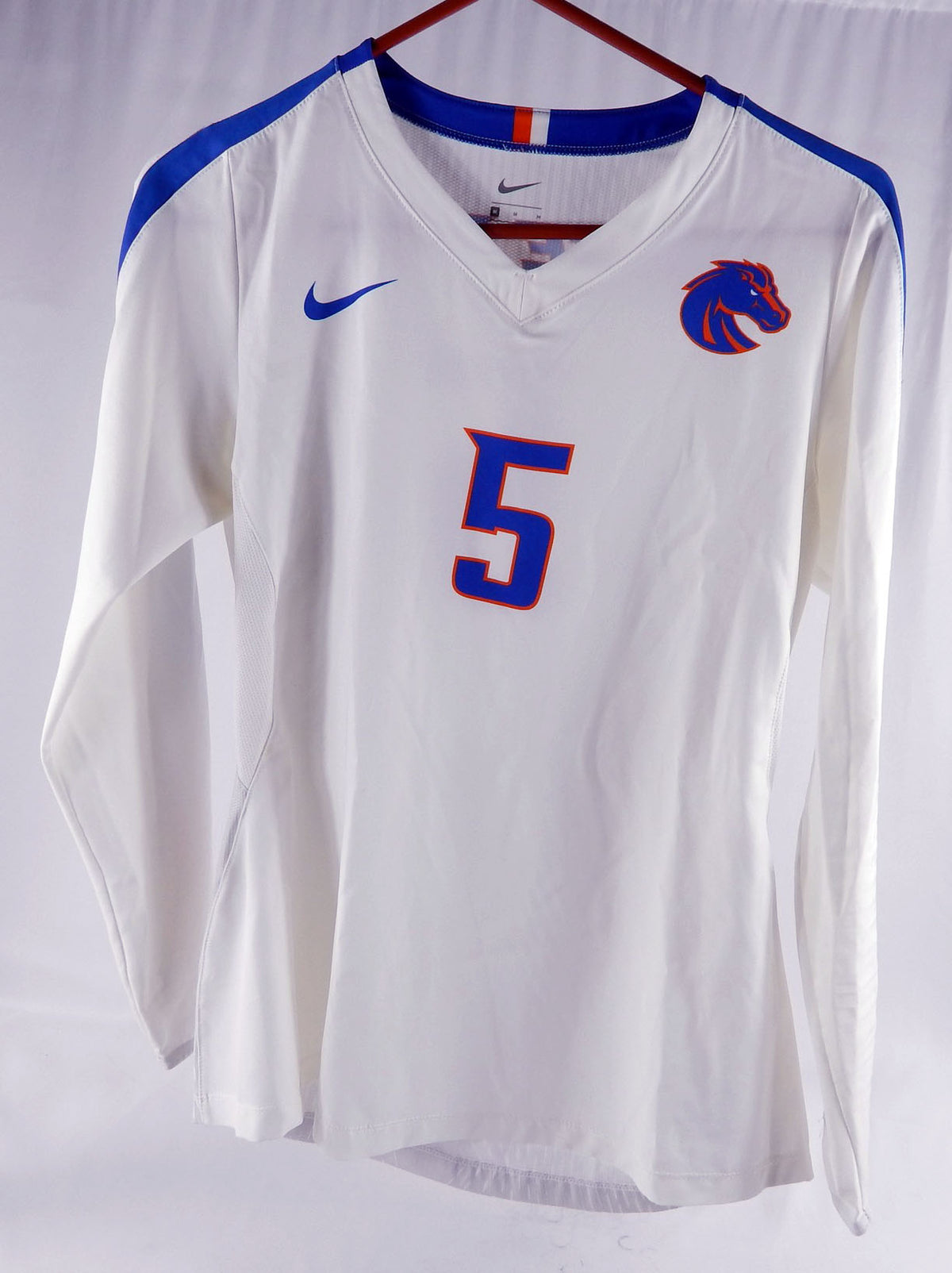 2018 Boise State Broncos #5 Game Used White Jersey Womens Soccer M 043