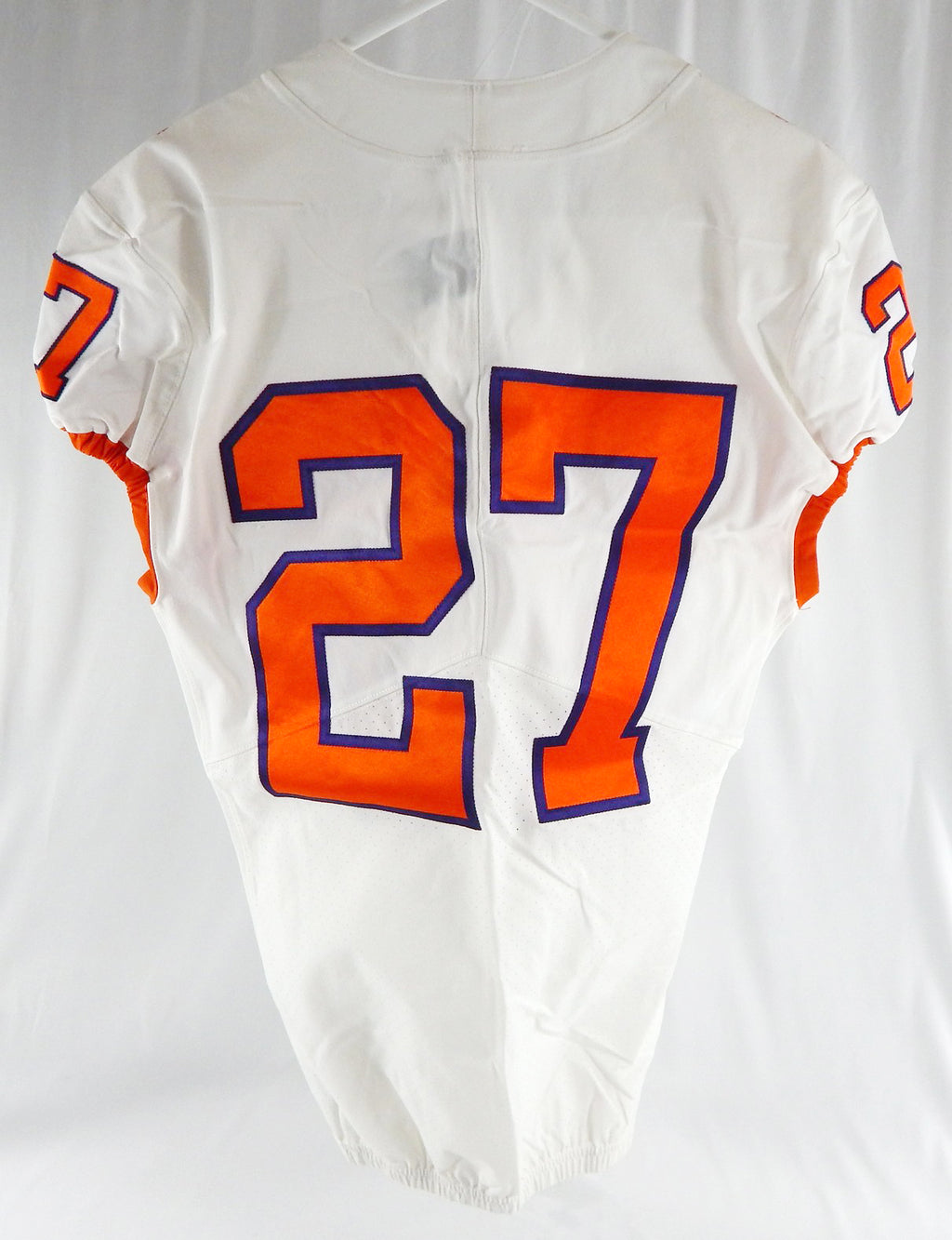 2017-22 Clemson Tigers #27 Game Issued Pos Used White Jersey Football NP R 40 72 Pic2