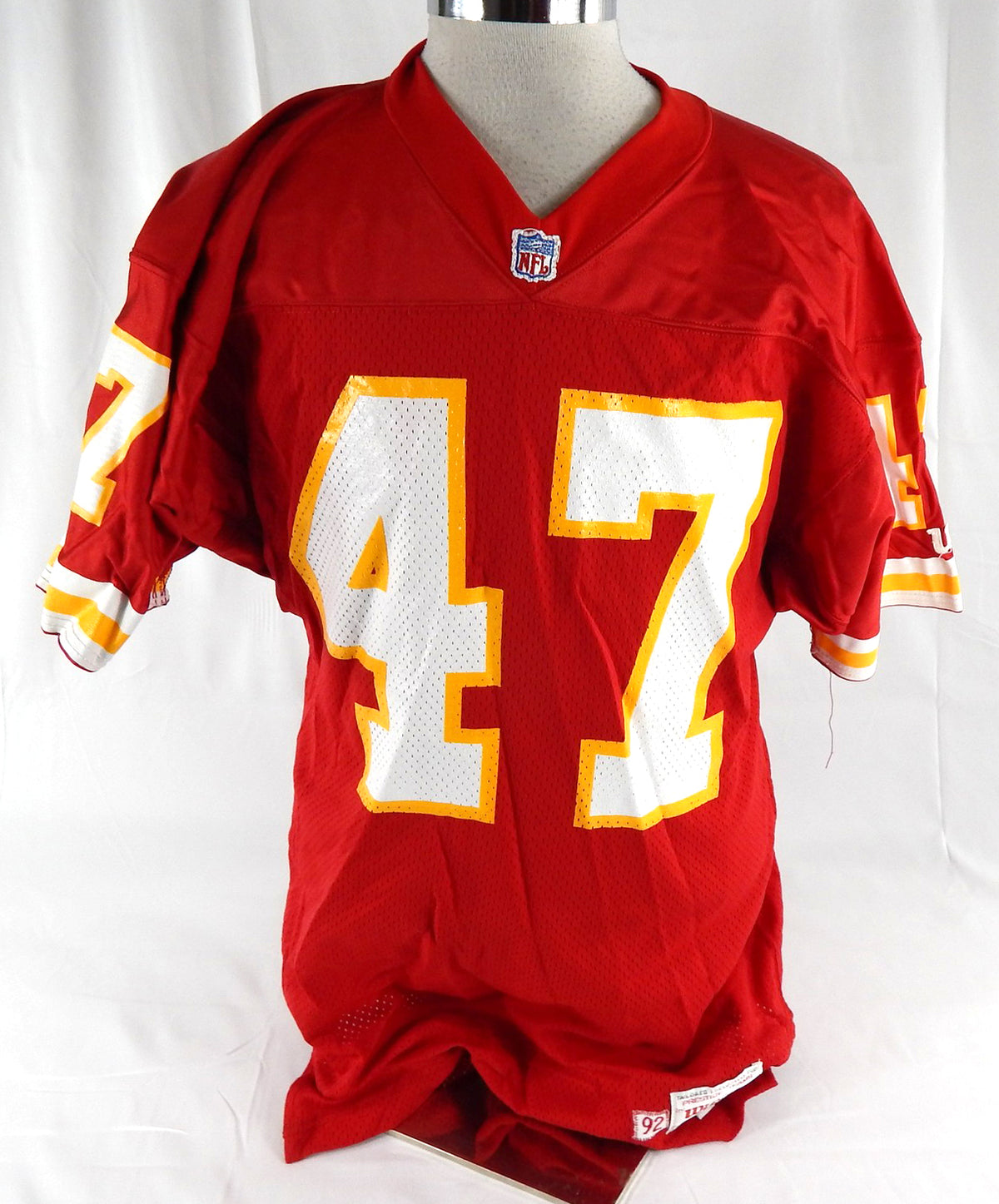 1992 Kansas City Chiefs #47 Game Issued Red Jersey 42 010