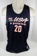 1990s Team USA Basketball #20 Game Issued Blue Reversible Practice Jersey 2XL 42