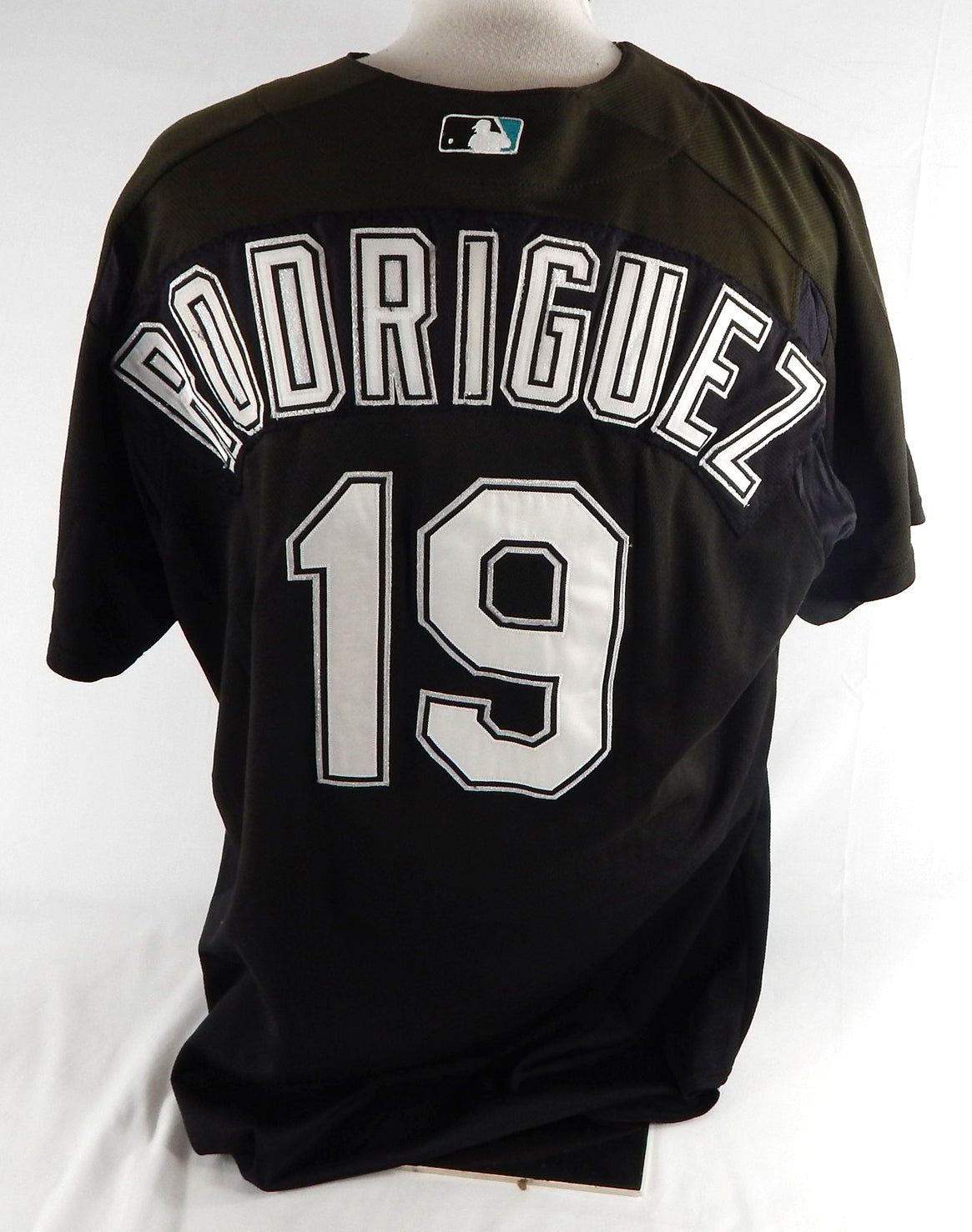 2003-06 Florida Marlins Rodriguez #19 Game Used Black Jersey BP ST XL 763 Pic2