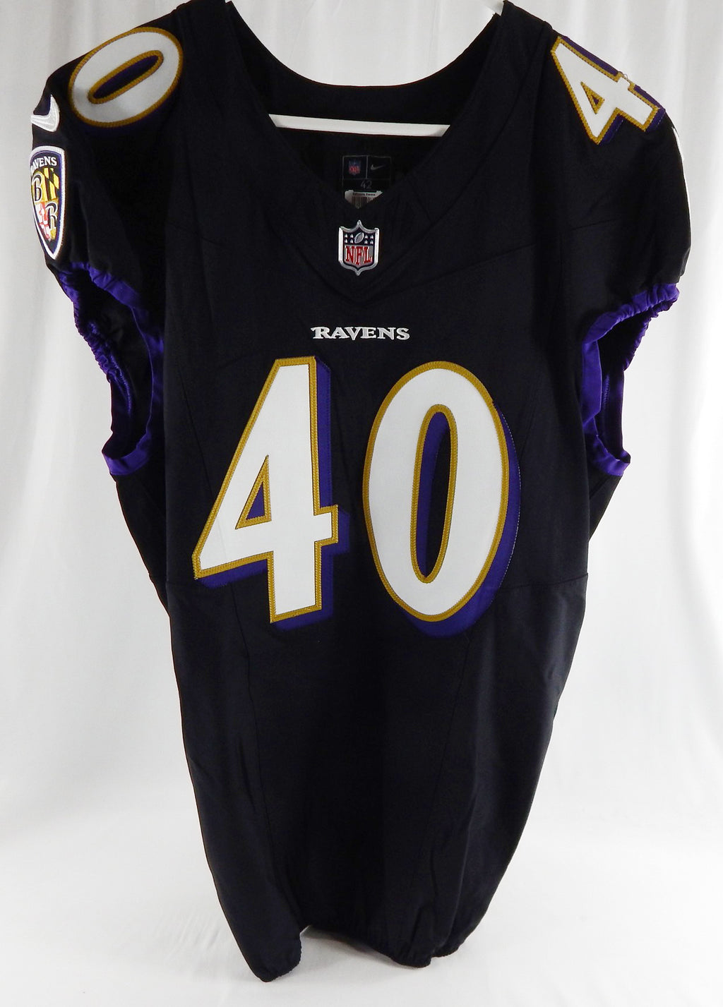 2023 Baltimore Ravens Malik Harrison #40 Game Issued Black Jersey 42 574