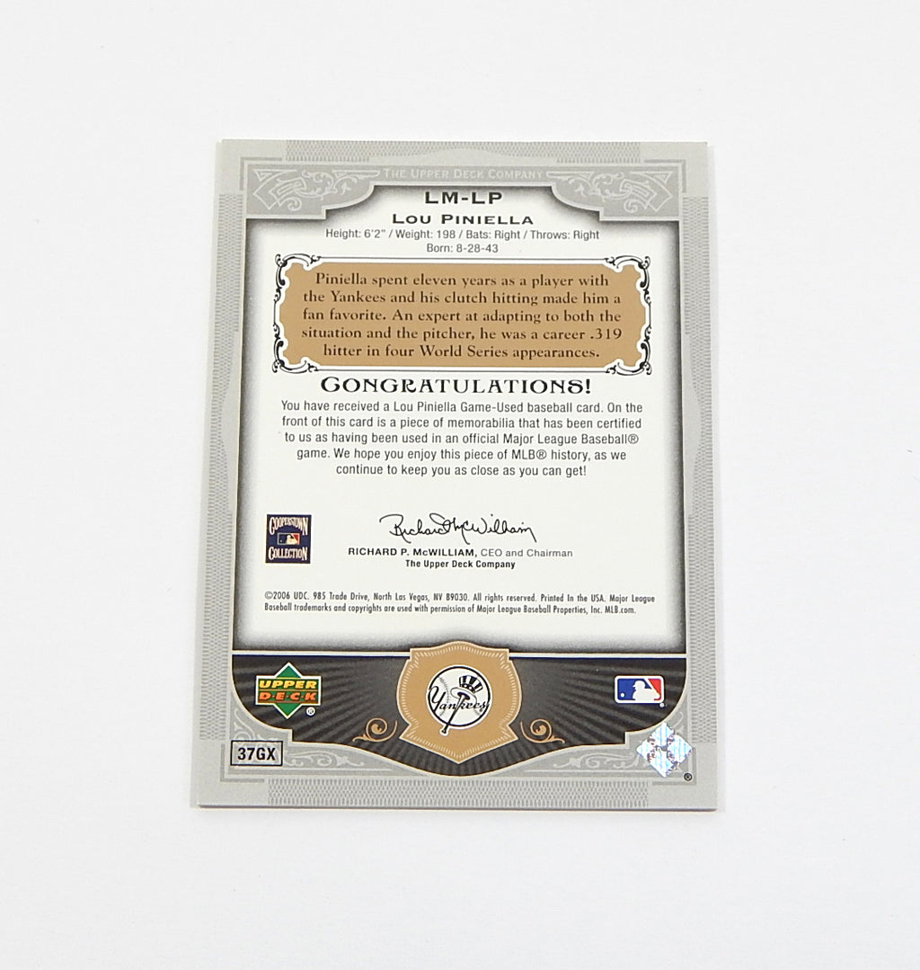 2006 SP Legendary Cuts Legendary Material Gold Lou Pinella #LM-LP Bat Relic /225 Pic2