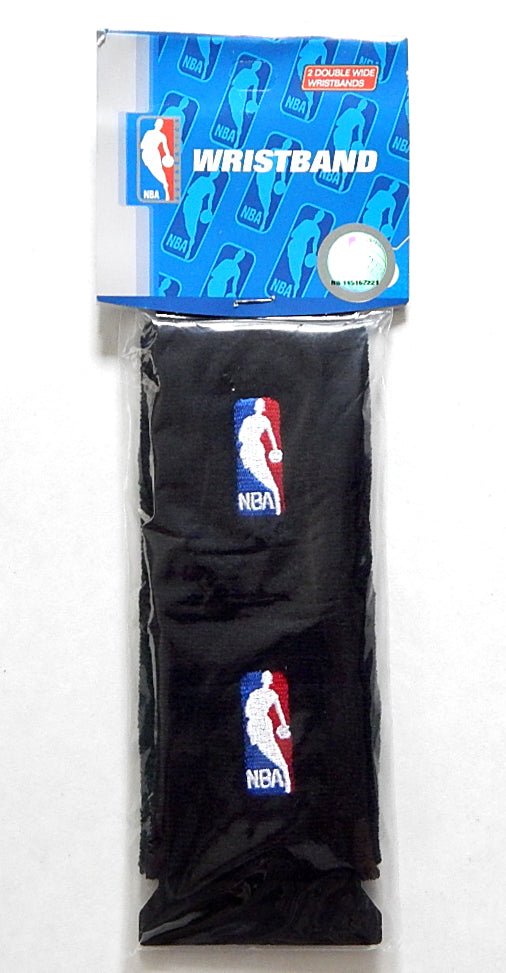 Lot of (6) NBA Authentics Double Wide Wristband Sweatband 2-Packs New Black