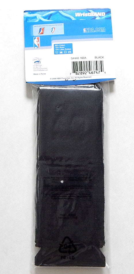 Lot of (6) NBA Authentics Double Wide Wristband Sweatband 2-Packs New Black Pic2