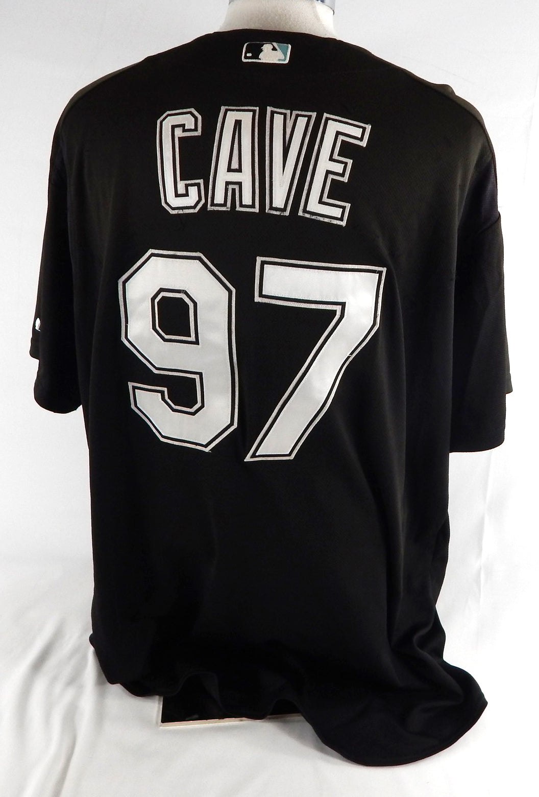 2003-06 Florida Marlins Kevin Cave #97 Game Used Black Jersey BP ST XXL 767 Pic2