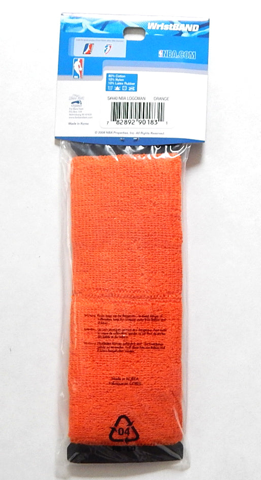 NBA Authentics Double Wide Wristband Sweatband 2-Pack New Orange Pic2
