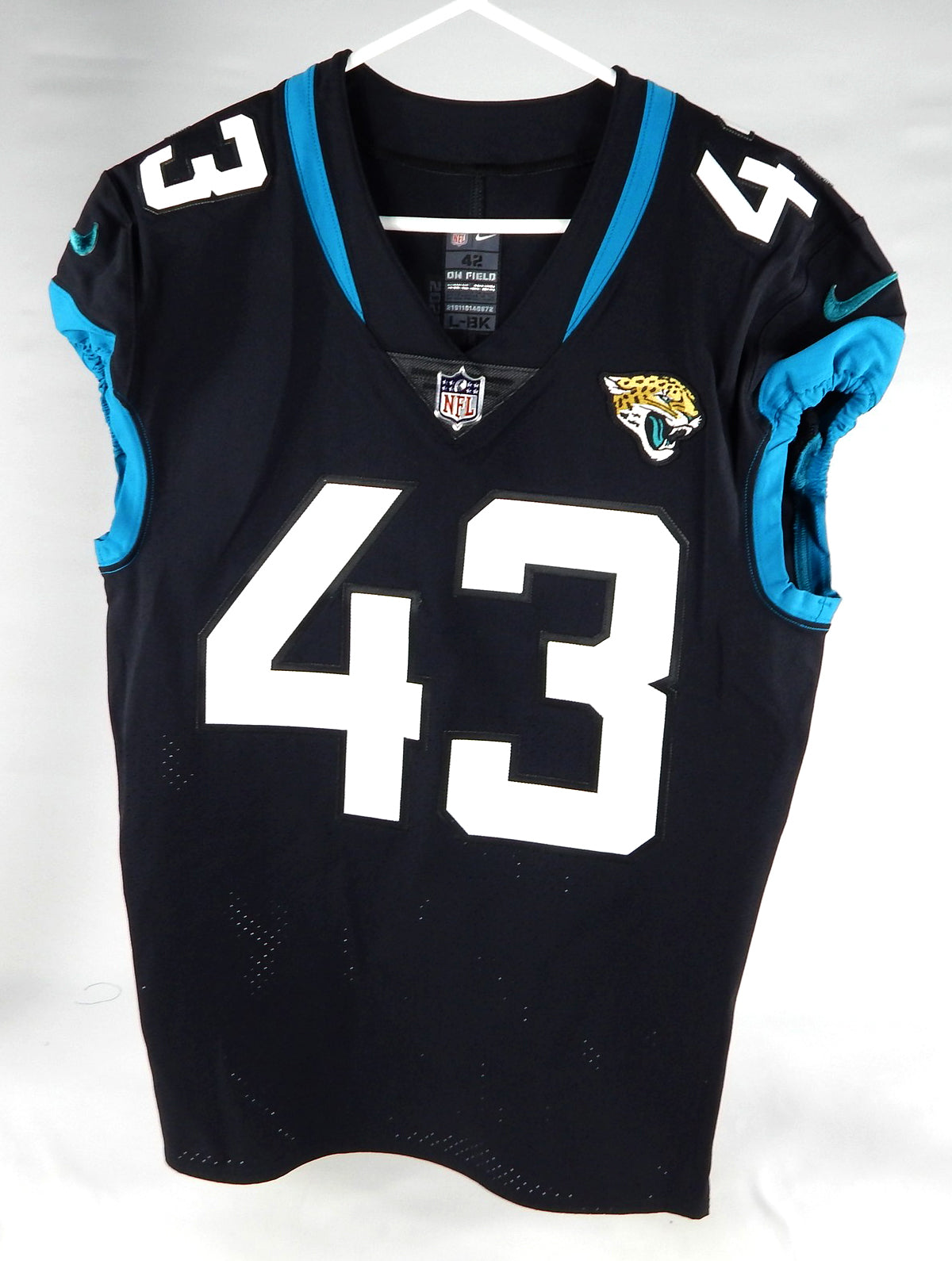 2020 Jacksonville Jaguars #43 Game Issued Black Jersey Np Rem 42 DP75013