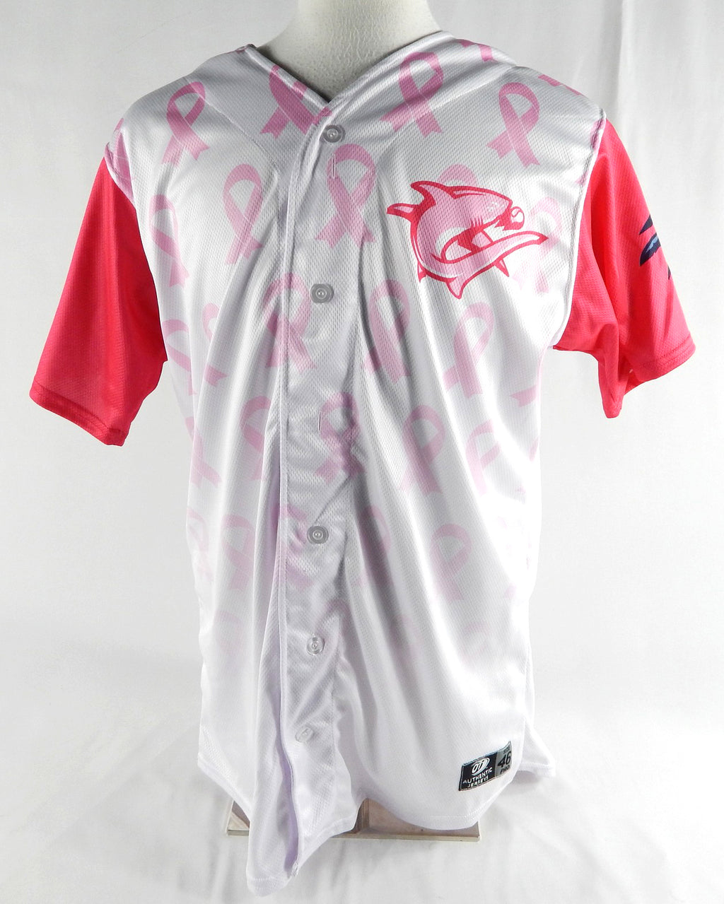 2023 Clearwater Threshers #43 Game Issued White Jersey PitchBreast Cancer 46 896