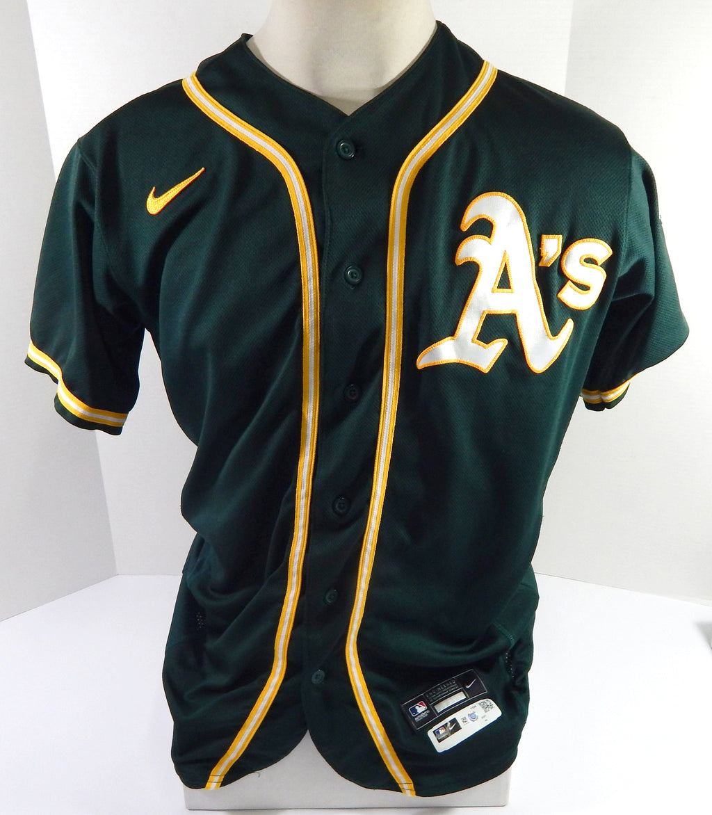 2021 Oakland Athletics Dalton Jefferies #66 Game Issued Used Green Jersey ST 3