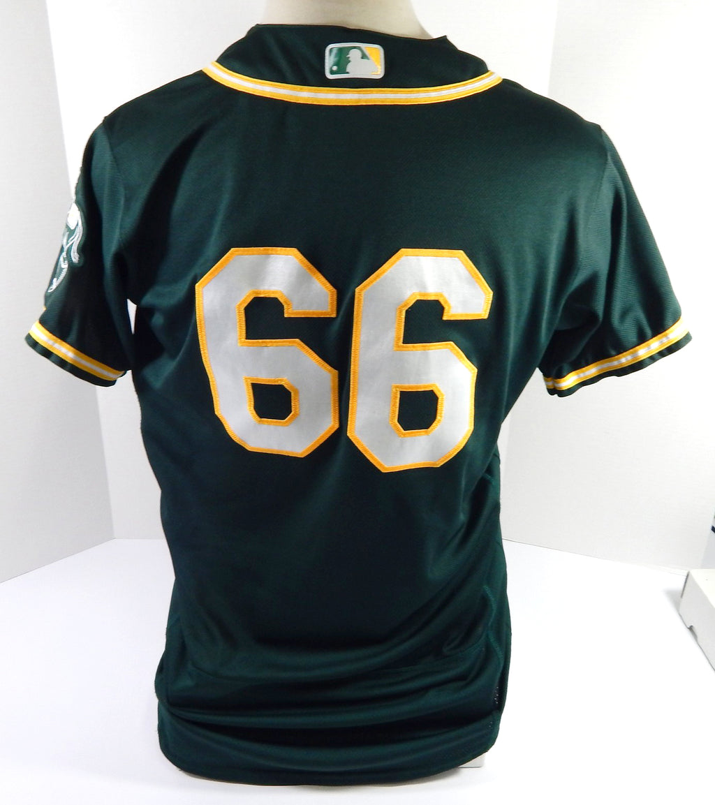 2021 Oakland Athletics Dalton Jefferies #66 Game Issued Used Green Jersey ST 3 Pic2