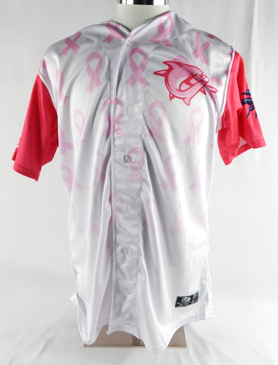 2023 Clearwater Threshers #4 Game Issued White Jersey Pitch Pink Breast Cancer 3