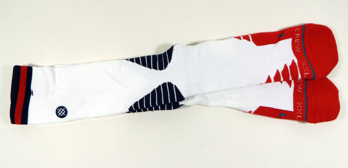 1-Pair New Orleans Pelicans NBA Team Issued White Red & Blue Socks Crew XXL New