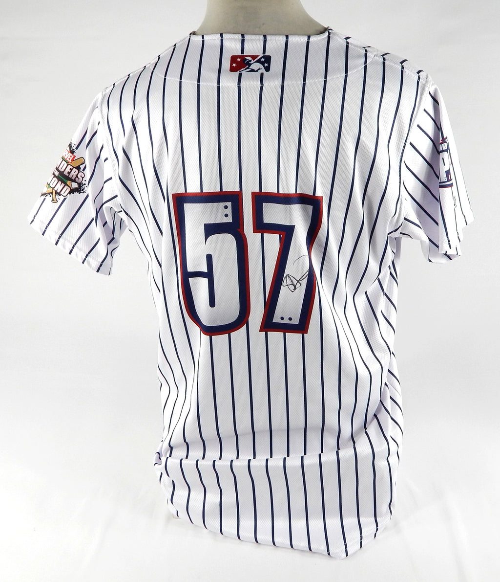 2023 Round Rock Express Spencer Howard #57 Game Used White Jersey Marvel 8 Pic2