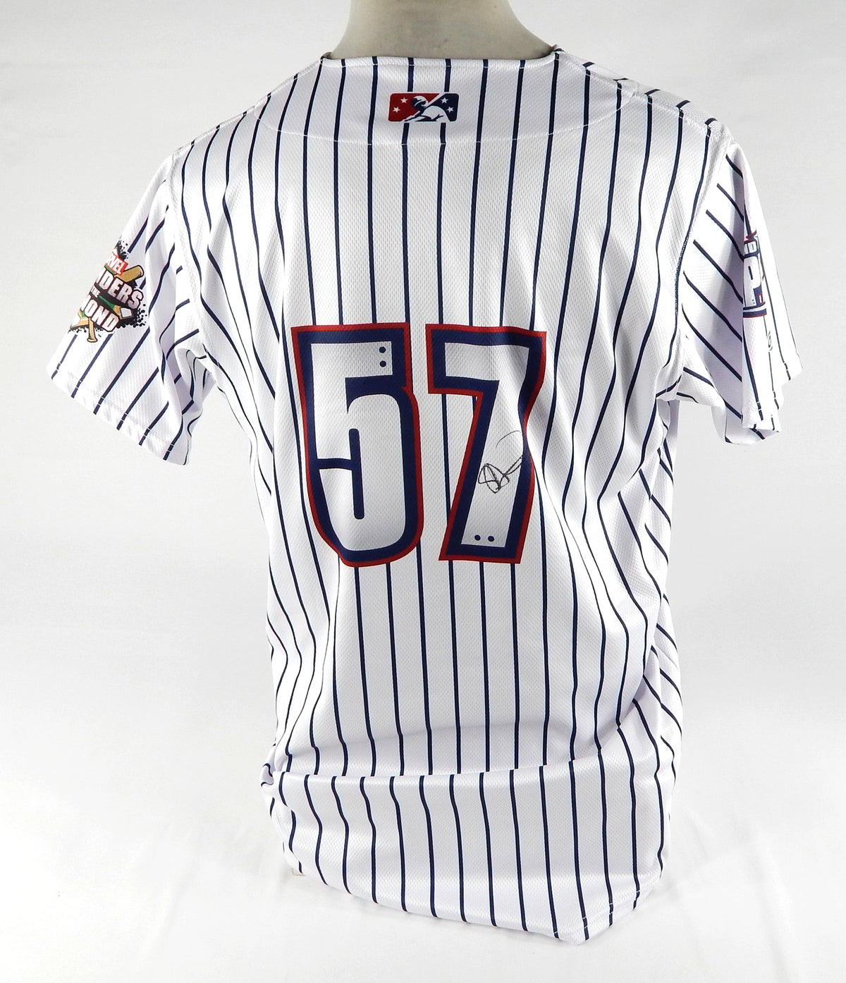 2023 Round Rock Express Spencer Howard #57 Game Used White Jersey Marvel 8 Pic2
