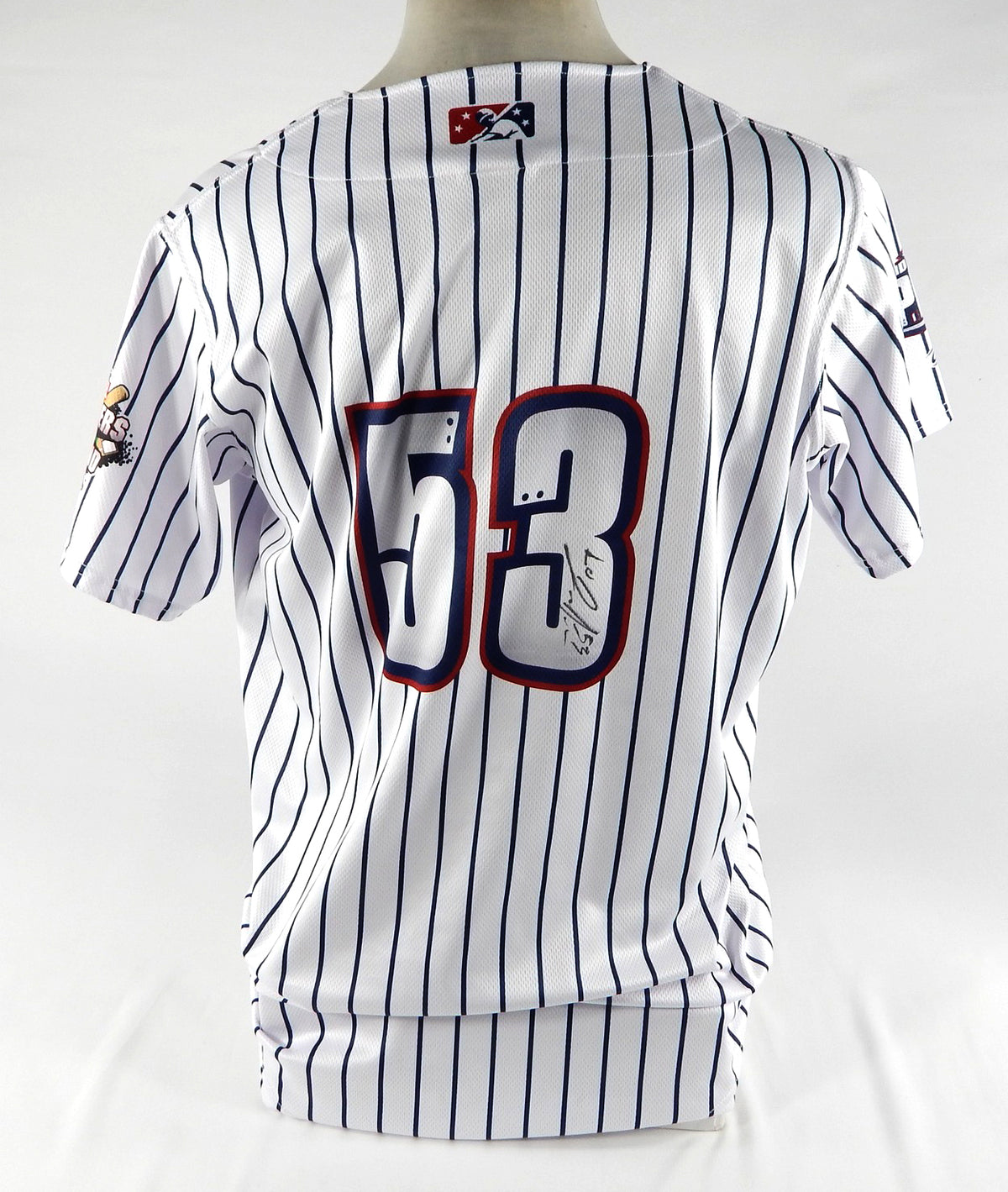 2023 Round Rock Express Lucas Jacobsen #53 Game Used White Jersey Marvel Defend Pic2