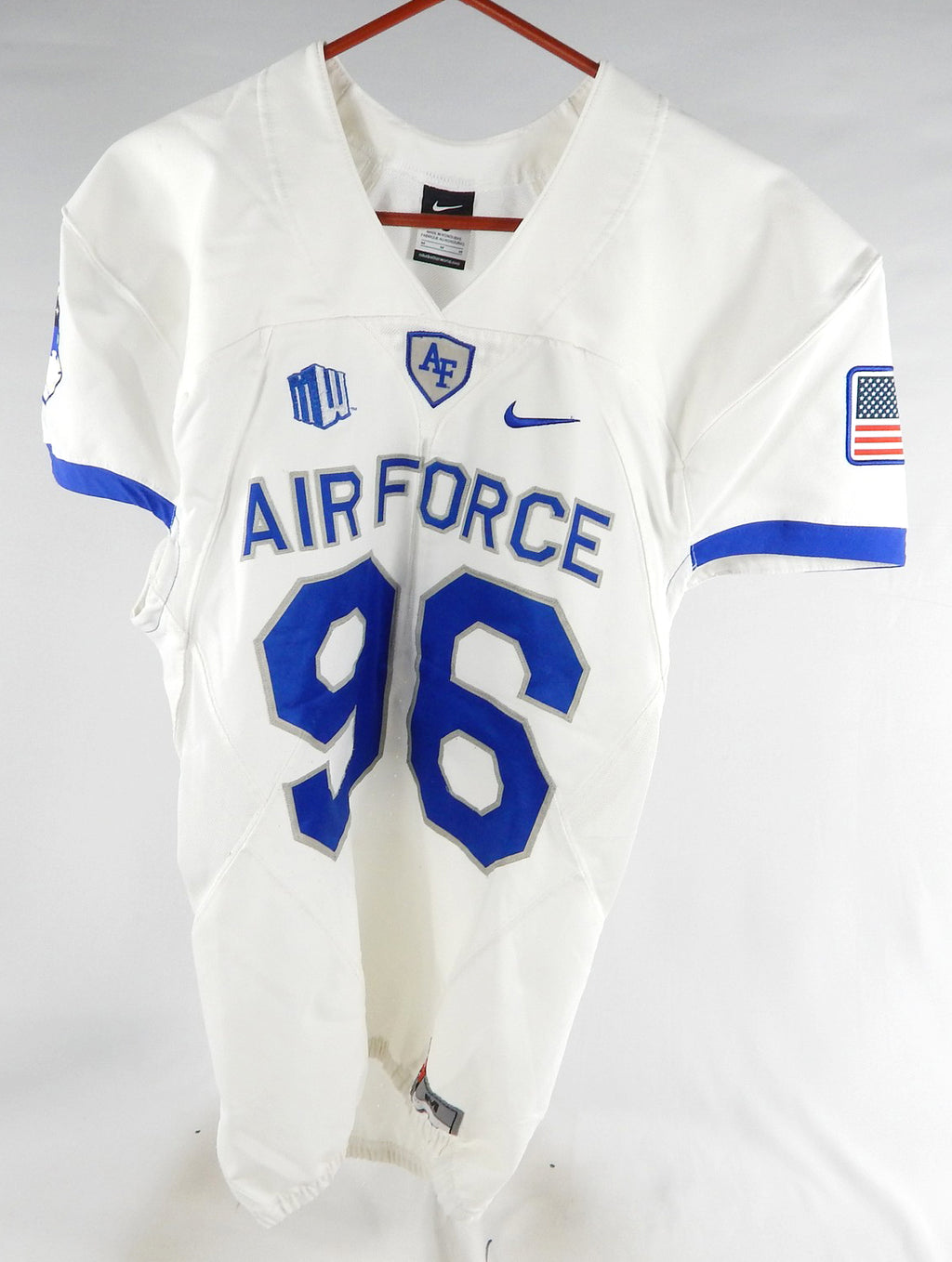 2015 Air Force Falcons #96 Game Used White Jersey Name Plate Removed M 859