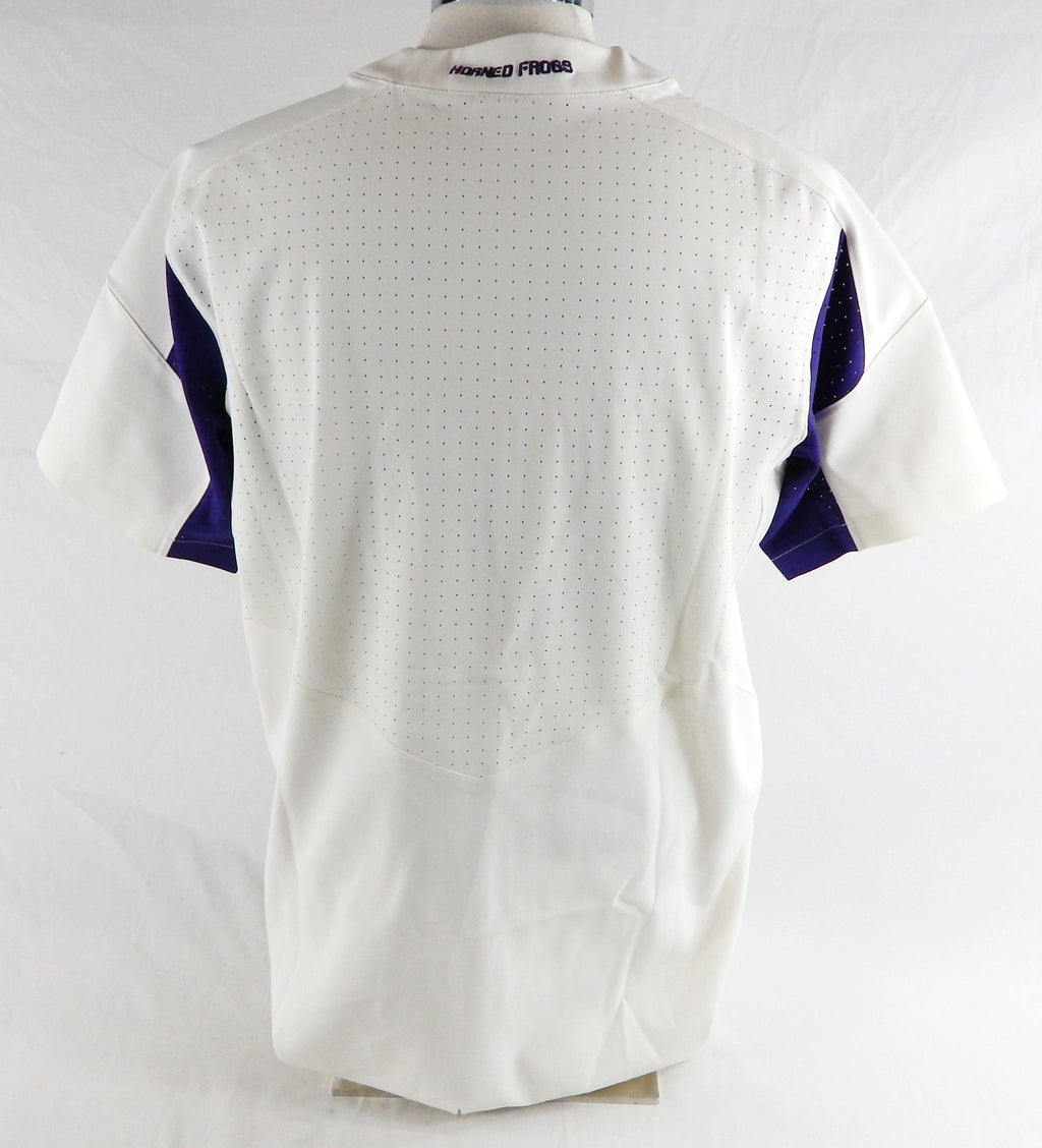 2017 Texas Christian TCU Horned Frogs Blank Game Issued White Jersey Baseball 3 Pic2