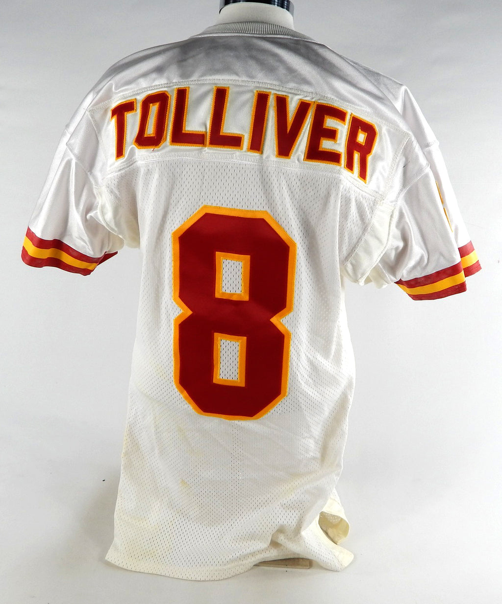 1997 Kansas City Chiefs Tolliver #8 Game Issued White Jersey 42 784 Pic2