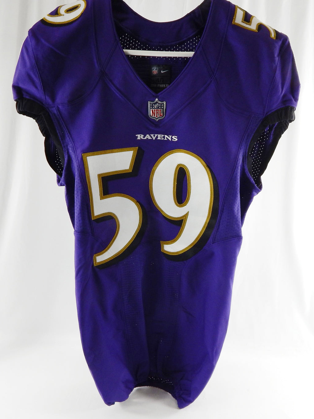 2021 Baltimore Ravens Kyler Fackrell #59 Game Issued Purple Jersey 40 584