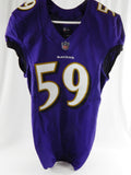 2021 Baltimore Ravens Kyler Fackrell #59 Game Issued Purple Jersey 40 584