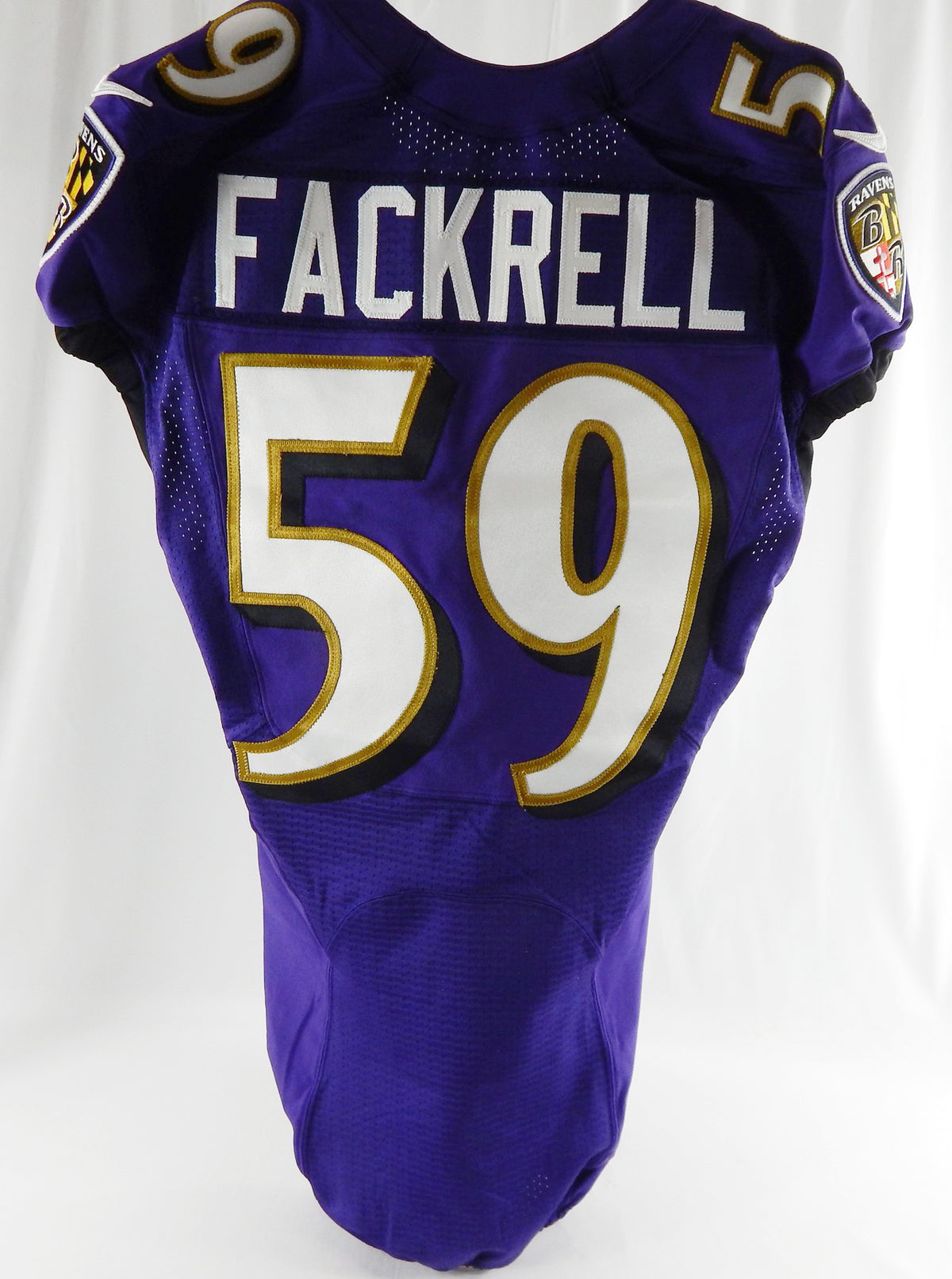 2021 Baltimore Ravens Kyler Fackrell #59 Game Issued Purple Jersey 40 584 Pic2