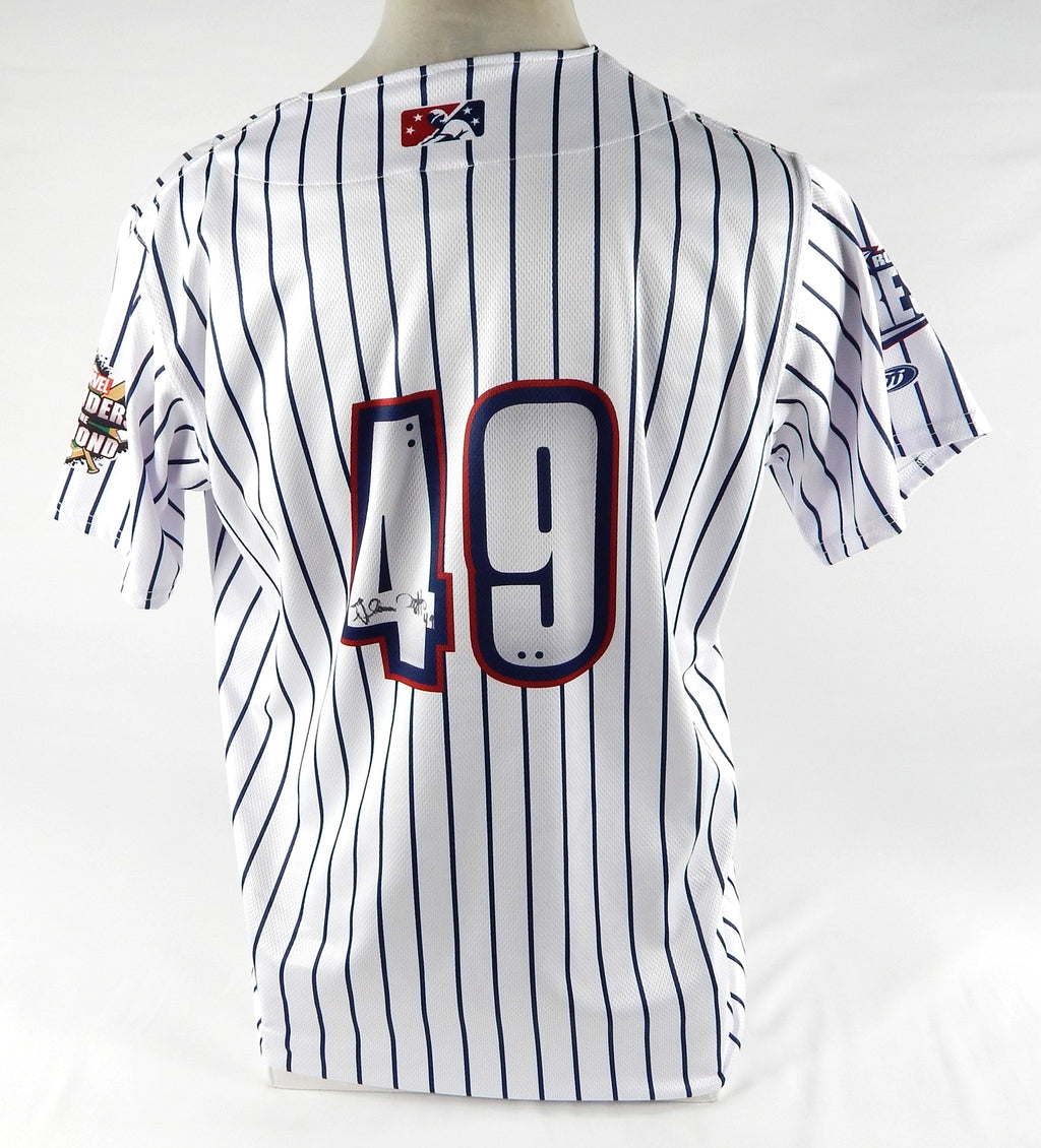 2023 Round Rock Express #49 Game Used Signed White Jersey Marvel Defenders 111 Pic2