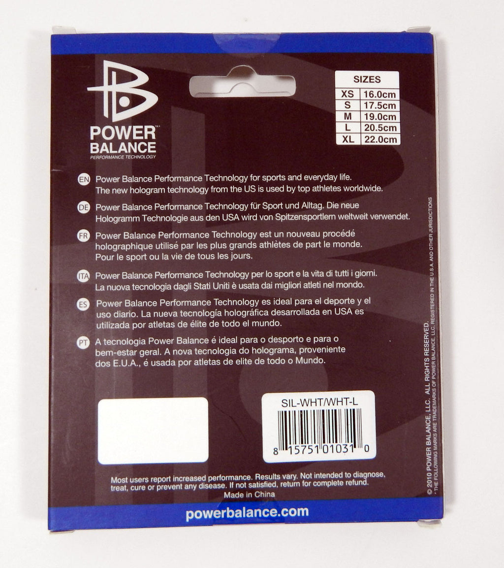 NBA Basketball Power Balance White Wrist Band Size Large 20.5 CM Pic2