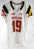 2015 Maryland Terrapins Cal Kee #19 Game Used White Jersey Football 42 905